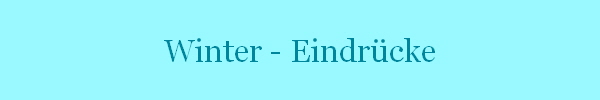 Winter - Eindrcke
